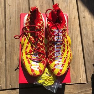 adidas Red and Yellow Ambition Sneakers